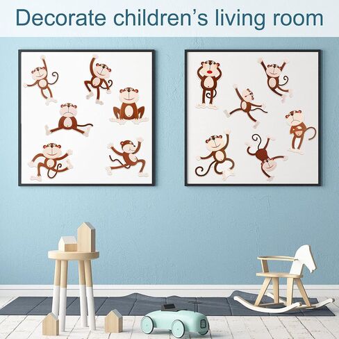 48 Pieces Monkeys Cut-Outs Jungle Animals Cutouts Classic Monkey Boy Accent with 3 Sheet Glue Point Dot for Jungle Theme Party Games Calendars Bulletin Boards Classrooms Learning Spaces Decor in Saudi Arabia