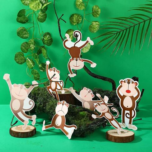 48 Pieces Monkeys Cut-Outs Jungle Animals Cutouts Classic Monkey Boy Accent with 3 Sheet Glue Point Dot for Jungle Theme Party Games Calendars Bulletin Boards Classrooms Learning Spaces Decor in Saudi Arabia