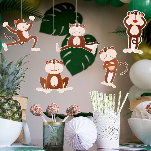 48 Pieces Monkeys Cut-Outs Jungle Animals Cutouts Classic Monkey Boy Accent with 3 Sheet Glue Point Dot for Jungle Theme Party Games Calendars Bulletin Boards Classrooms Learning Spaces Decor in Saudi Arabia