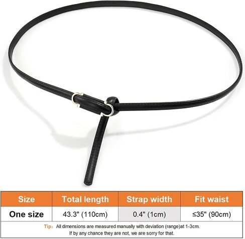 Glamorstar Skinny Leather Belts for Women Thin Waist Belt for Dresses in Saudi Arabia
