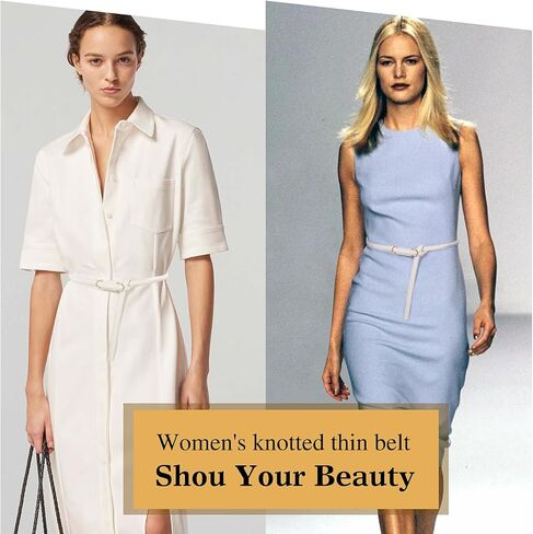 أحزمة جلدية رفيعة من جلامورستار للنساء، حزام خصر رفيع للفساتين in Kuwait