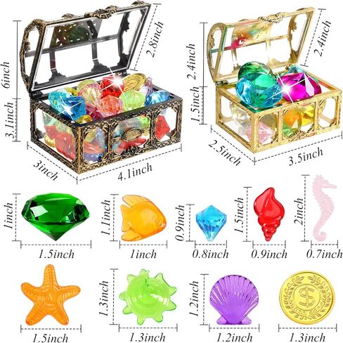 MARFOREVER Pool Diving Gems Toys,150 Pcs Colorful Crystals Pirate Treasure Jewels Acrylic Gems Plastic Diamonds Gemstones with a Burlap Bag for Vase Filler Summer Beach Toys Home Decor Party Favors in Saudi Arabia