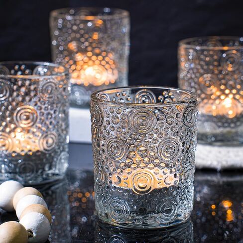 12pcs Clear Votive Candle Holders, Tea Light Candle Holder Glass, Tealight Candle Holders for Valentine's Day, Wedding Decor, Engagement, Birthday, Home Decor, Dinner Party in Saudi Arabia