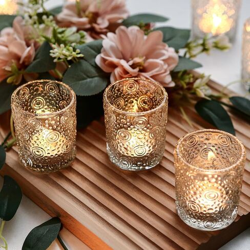 12pcs Clear Votive Candle Holders, Tea Light Candle Holder Glass, Tealight Candle Holders for Valentine's Day, Wedding Decor, Engagement, Birthday, Home Decor, Dinner Party in Saudi Arabia