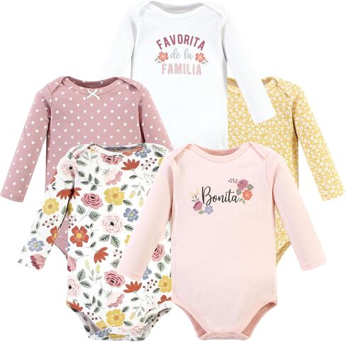 Hudson Baby Unisex Baby Cotton Long-Sleeve Bodysuits, Bonita 5 Pack, 18-24 Months in Saudi Arabia