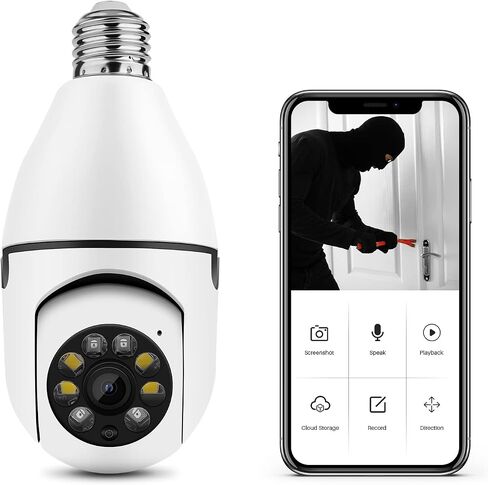 1080P 360 درجة تدوير السيارات تتبع بانورامية كاميرا ضوء لمبة للرؤية الليلية اللاسلكية لواي فاي PTZ IP كاميرا عرض عن بعد الأمن E27 واجهة أمن الوطن كاميرا ويب اتجاهين صوت in Saudi Arabia