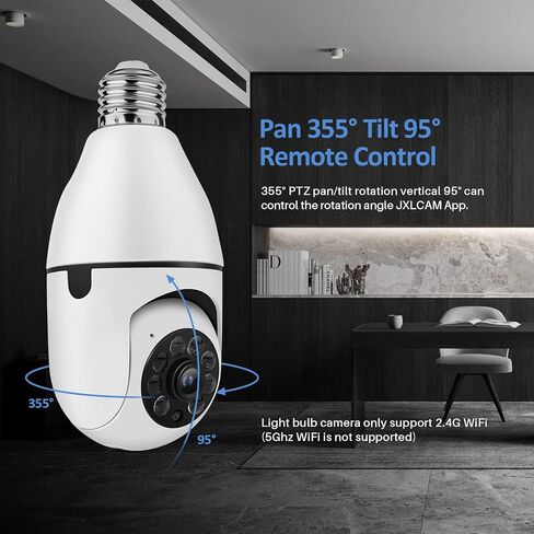 1080P 360 درجة تدوير السيارات تتبع بانورامية كاميرا ضوء لمبة للرؤية الليلية اللاسلكية لواي فاي PTZ IP كاميرا عرض عن بعد الأمن E27 واجهة أمن الوطن كاميرا ويب اتجاهين صوت in Saudi Arabia