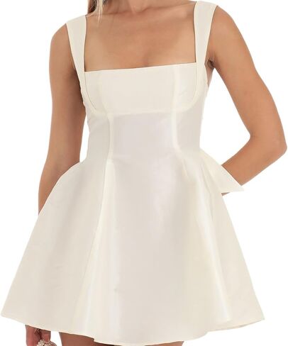 Yuemengxuan Women Bow Tie Mini Dress Sexy Backless Sleeveless Spaghetti Strap Flowy Short Dresses Cute Party Club Dress in Saudi Arabia