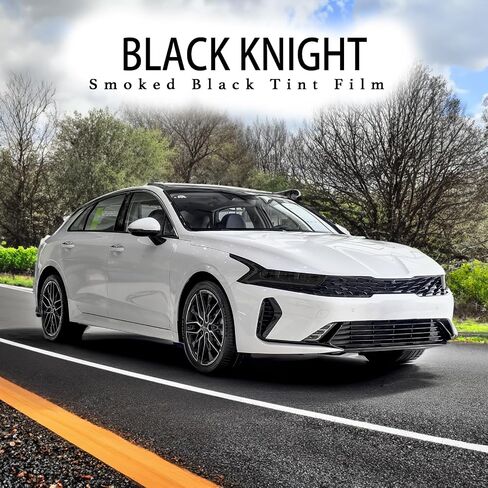 Precut Vinyl Overlay Tint Kit Film Fit for Kia K5 2021 2022 Headlight Side Lights with Gloss Dark Smoke Wrap Cover Vinyl Decals Exterior Parts and Accessories (Headlight+Front Side Lights) in Saudi Arabia