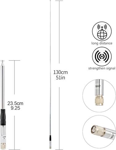 UAYESOK Telescopic TNC CB Antenna Upgrade for President Randy, Randy II FCC Handheld Cb Radio in Kuwait