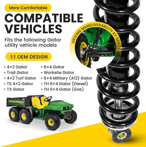 1 Pair AM130448 Front Shocks Absorber Fits John Deere Gator TX TH TS Diesel 4x2 6x4 Worksite in Saudi Arabia