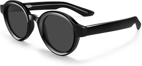 Round Acetate Polarized Sunglasses for Women Men Trendy UV Protection Retro Circle Sunnies in Saudi Arabia
