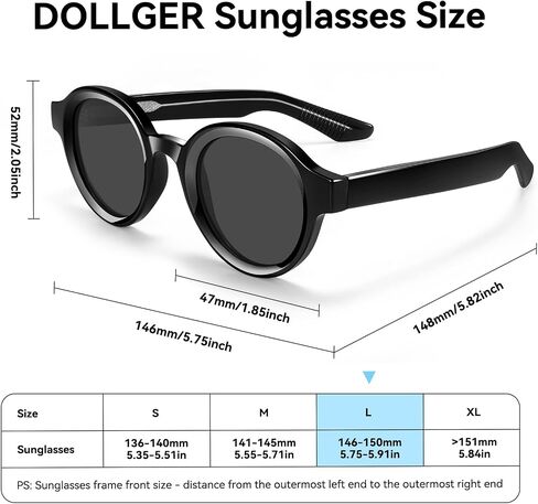 Round Acetate Polarized Sunglasses for Women Men Trendy UV Protection Retro Circle Sunnies in Saudi Arabia