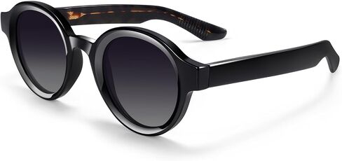 Round Acetate Polarized Sunglasses for Women Men Trendy UV Protection Retro Circle Sunnies in Saudi Arabia