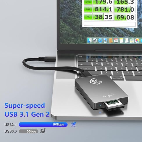 قارئ بطاقات CFexpress من النوع A، قارئ بطاقات ذاكرة USB 3.1 Gen 2 بسرعة 10 جيجابت في الثانية CF Express من الألومنيوم محمول مع كابل من النوع A من النوع C، يدعم قارئ CFexpress من النوع A Windows/MacOS/Linux/Android in Saudi Arabia