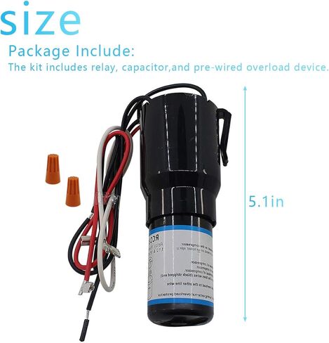 مجموعة البداية الصلبة RCO810 3 في 1 لمكثف البدء لثلاجات ومجمدات ومكثف التحميل الزائد المتوافق مع Supco، مُصنف من 1/12 إلى 1/5 HP-120V يستبدل RCO810، TJ90RCO810، AP4503019 in Kuwait