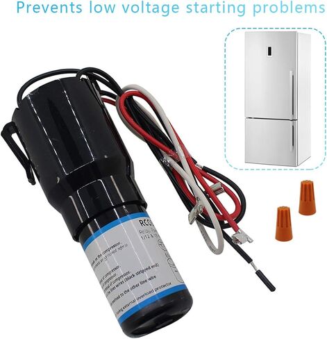 مجموعة البداية الصلبة RCO810 3 في 1 لمكثف البدء لثلاجات ومجمدات ومكثف التحميل الزائد المتوافق مع Supco، مُصنف من 1/12 إلى 1/5 HP-120V يستبدل RCO810، TJ90RCO810، AP4503019 in Kuwait