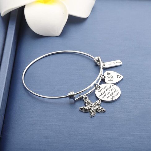 MYOSPARK Social Worker Gifts BSW MSW DSW Because Badass Miracle Worker Isn't an Official Job Title Bracelet Appreciation Gift For Volunteer in Saudi Arabia