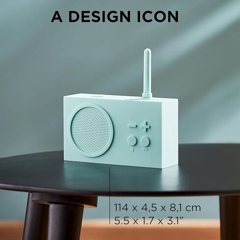Lexon TYKHO 3 Wireless Bluetooth Speaker and FM Radio, Splashproof and Rechargeable - Black in Saudi Arabia
