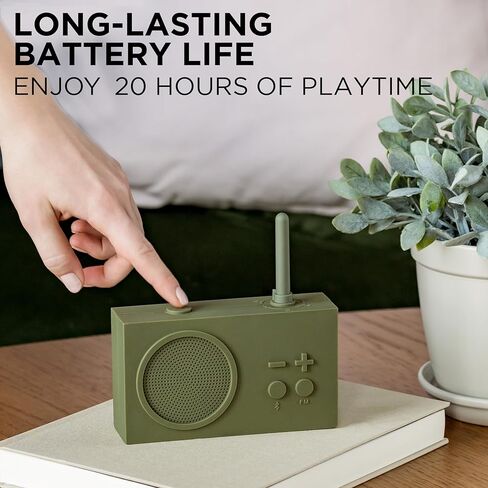 Lexon TYKHO 3 Wireless Bluetooth Speaker and FM Radio, Splashproof and Rechargeable - Black in Saudi Arabia