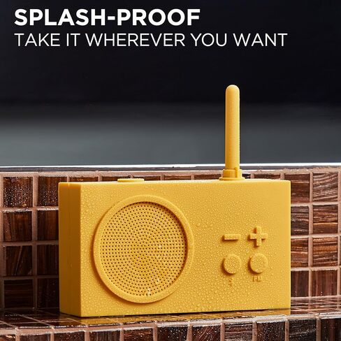 Lexon TYKHO 3 Wireless Bluetooth Speaker and FM Radio, Splashproof and Rechargeable - Black in Saudi Arabia