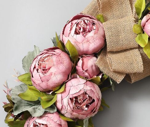 Wreaths for Front Door 24 inch Fall Wreaths Door Wreaths for Front Door with Peony Grapevine Base in Spring Summer Autumn Winter Wreaths for Indoor Outdoor in Saudi Arabia