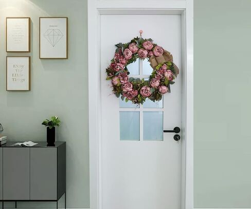 Wreaths for Front Door 24 inch Fall Wreaths Door Wreaths for Front Door with Peony Grapevine Base in Spring Summer Autumn Winter Wreaths for Indoor Outdoor in Saudi Arabia