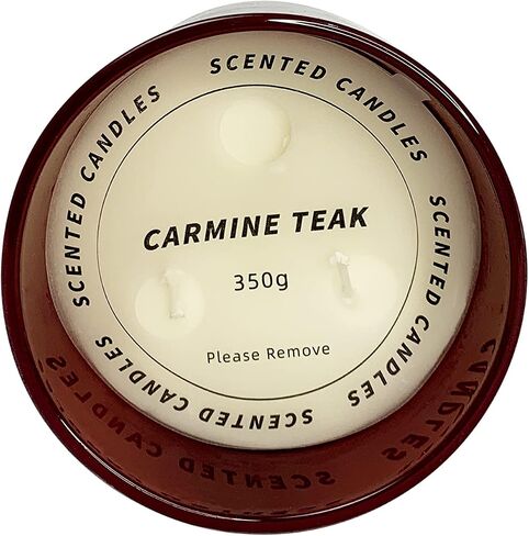 Luxury Scented Candles for The Home |3-Wick Organic Coconut Wax Candles | Carmine Teak Scented Candle| Made with Pure Coconut Wax, Beeswax and Essential Oils | Large 14 oz. Long Burning Candle in Saudi Arabia