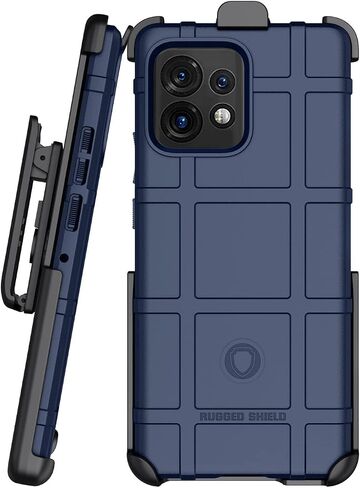 حافظة مزودة بمشبك لهاتف Motorola Edge Plus (2023)، وغطاء واقٍ ودرع متين من Nakedcellphone Special Ops التكتيكية و[سقاطة دوارة] وحافظة بمشبك حزام لهاتف Moto Edge+ 5G - أزرق داكن in Kuwait