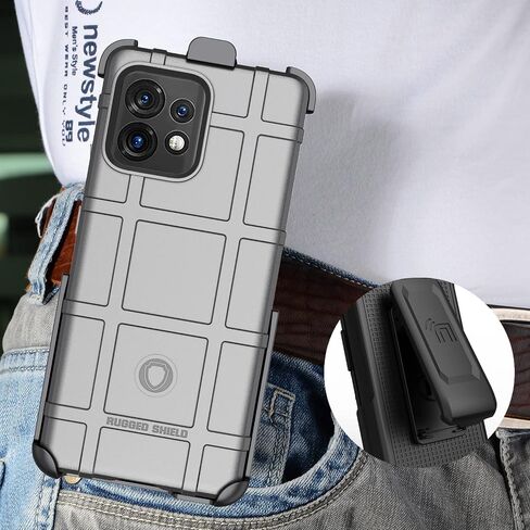 حافظة مزودة بمشبك لهاتف Motorola Edge Plus (2023)، وغطاء واقٍ ودرع متين من Nakedcellphone Special Ops التكتيكية و[سقاطة دوارة] وحافظة بمشبك حزام لهاتف Moto Edge+ 5G - أزرق داكن in Kuwait