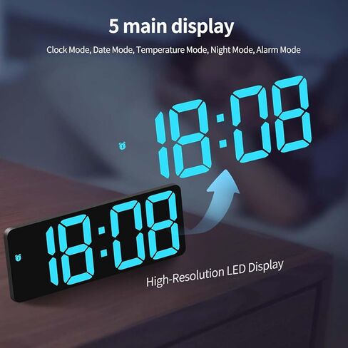 ساعات منبه رقمية صغيرة لغرف النوم، ساعة رقمية لمكتب السرير لغرفة النوم، ساعة منبه كهربائية، ساعة منبه LED للطاولة مع بطارية احتياطية تعمل بالطاقة، محمولة للسفر in Kuwait