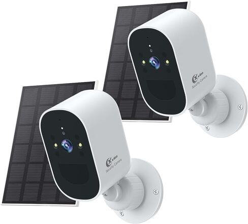 XVIM 4Pack كاميرا أمان تعمل بالطاقة الشمسية لاسلكية في الهواء الطلق، كاميرا تعمل بالبطارية 2 ميجابكسل لاسلكية في الهواء الطلق، 2.4 جيجا هرتز واي فاي، رؤية ليلية، اكتشاف الذكاء الاصطناعي، SD/سحابة in Saudi Arabia