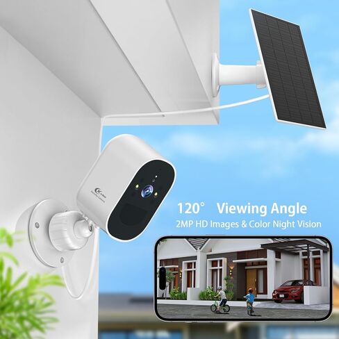 XVIM 4Pack Solar Security Camera Wireless Outdoor, 2MP Battery Powered Camera Wireless Outdoor, 2.4GHz WiFi, Night Vision, AI Detection, SD/Cloud in Kuwait
