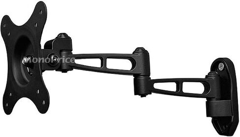 Monoprice 3 Way Adjustable Tilting Wall Mount Bracket for LCD LED (Max 30Lbs, 10~24inch) - Black in Saudi Arabia