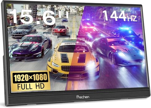 شاشة الألعاب المحمولة Prechen 15.6 بوصة 144 هرتز HDR، 99% sRGB، 1080P FHD، مسند، رفيع للغاية، العناية بالعين، شاشة ثانية خارجية للكمبيوتر المحمول، الكمبيوتر الشخصي، PS5، Mac، Xbox in Saudi Arabia
