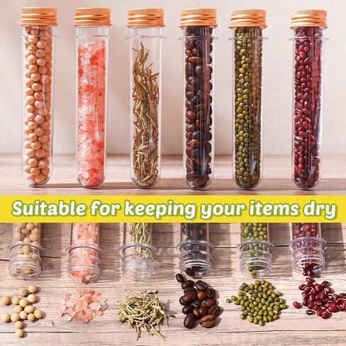 50 Pcs Test Tubes 40 ml Plastic Test Tubes with Screw Lids 1.1 x 5.5 Inch/ 28 x 140 mm Clear Candy Tubes Vials Storage Tubes Container for Sample Powder Seed Bead Gift Science Party (Silver) in Saudi Arabia