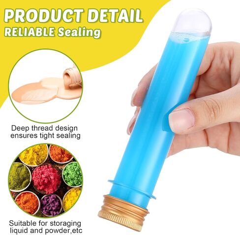 50 Pcs Test Tubes 40 ml Plastic Test Tubes with Screw Lids 1.1 x 5.5 Inch/ 28 x 140 mm Clear Candy Tubes Vials Storage Tubes Container for Sample Powder Seed Bead Gift Science Party (Silver) in Saudi Arabia