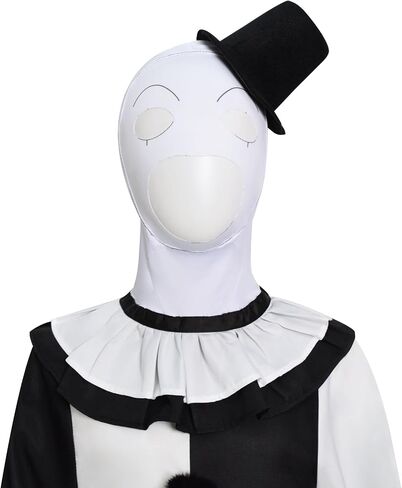 WanXiaoFeng Kids Terrifier Costume Art the Clown Mask Bloody Killer Adult Hat Accessory White Terrifier Jumpsuit Bodysuit in Saudi Arabia
