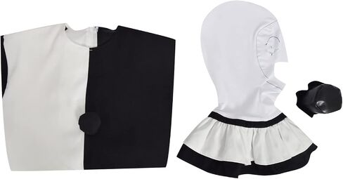 WanXiaoFeng Kids Terrifier Costume Art the Clown Mask Bloody Killer Adult Hat Accessory White Terrifier Jumpsuit Bodysuit in Saudi Arabia