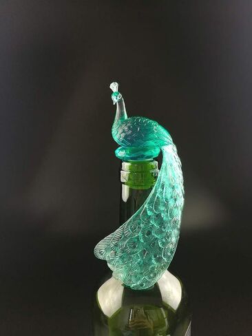 Silicone Wine Bottle Stopper Peacock Creative Wine Beverage Bottle Seal Bottle Caps Party Decoration Bar Kitchen (Blue) in Saudi Arabia