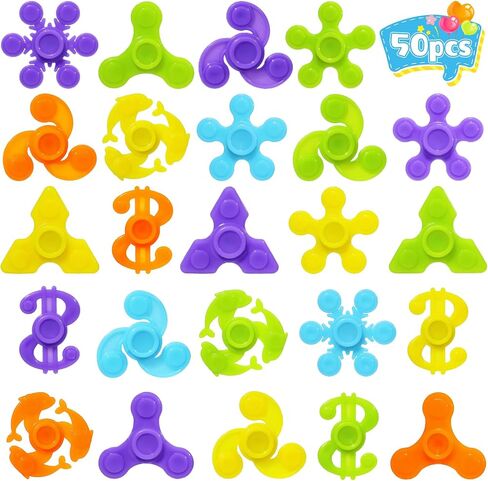 SCIONE 50 Pcs Fidget Spinners Bulk, Mini Fidget Spinner Toys for Kids Teens Adults Birthday Party Favors, Return Gifts, Halloween Goodie Bag Stuffers, Party Games, Classroom Rewards Carnival Prizes in Saudi Arabia