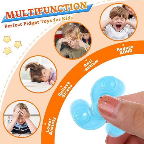 SCIONE 50 Pcs Fidget Spinners Bulk, Mini Fidget Spinner Toys for Kids Teens Adults Birthday Party Favors, Return Gifts, Halloween Goodie Bag Stuffers, Party Games, Classroom Rewards Carnival Prizes in Saudi Arabia