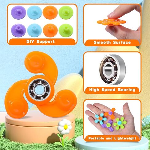 SCIONE 50 Pcs Fidget Spinners Bulk, Mini Fidget Spinner Toys for Kids Teens Adults Birthday Party Favors, Return Gifts, Halloween Goodie Bag Stuffers, Party Games, Classroom Rewards Carnival Prizes in Saudi Arabia