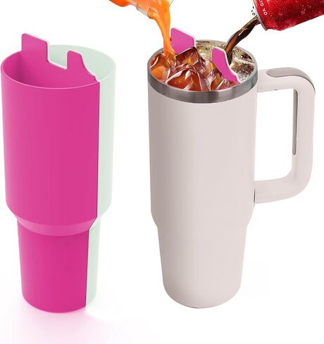 Stanley Cup 2-in-1 Drink Separator Silicone Liner, Compatible with Stanley Cup 40 oz, Stanley Accessory, Reusable 2-in-1 Liner for Party, Leisure, Outdoor, Office (Purple/Green) in Saudi Arabia
