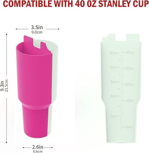 Stanley Cup 2-in-1 Drink Separator Silicone Liner, Compatible with Stanley Cup 40 oz, Stanley Accessory, Reusable 2-in-1 Liner for Party, Leisure, Outdoor, Office (Purple/Green) in Saudi Arabia