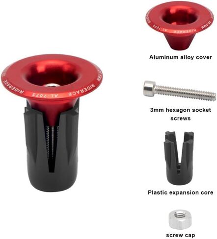 قطعة واحدة من سدادات نهاية مقود الدراجة باللون الأحمر، مقابس نهاية قضيب الدراجة القابلة للتعديل، قابس قضيب المقبض، غطاء نهاية مقبض الدراجة، أجزاء ومكونات أغطية مقود الدراجة من سبائك الألومنيوم، مقابض الدراجة in Kuwait