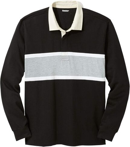 KingSize Men's Big & Tall Long-Sleeve Rugby Polo in Saudi Arabia