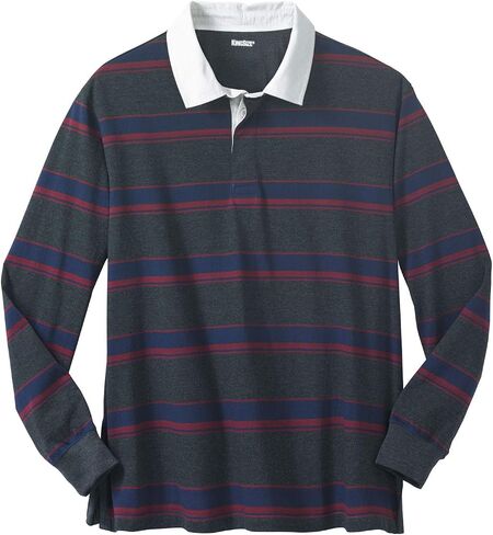KingSize Men's Big & Tall Long-Sleeve Rugby Polo in Saudi Arabia