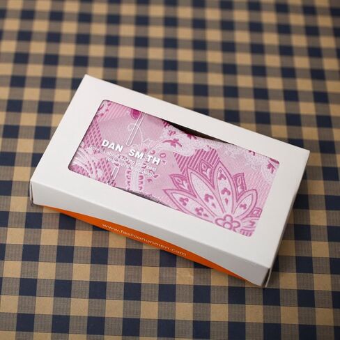 ربطة عنق دان سميث باللون الوردي والأصفر للرجال من الألياف الدقيقة الرسمية وربطة عنق ذاتية الربط وربطة عنق برتقالية وحمراء in Kuwait