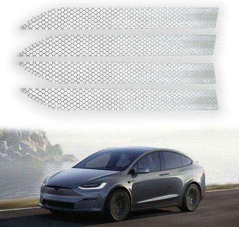 4 Pcs Door Handle Wrap Compatible with Tesla Model X (2016-2023) Accessories Car Door Handle Cover Trim Protector Sticker Decal Carbon Fiber Exterior Upgrade Modification (Black) in Saudi Arabia